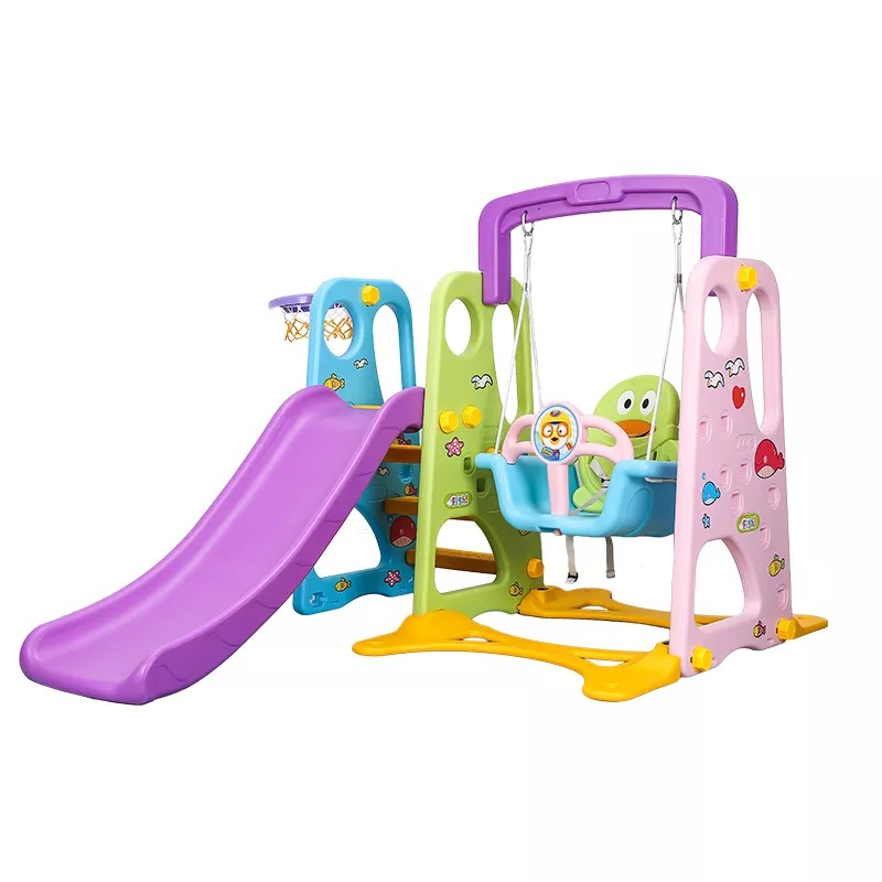 Kindergarten Kids Indoor Combination Plastic Slide And Swing Set Swing With Slide Yongjia