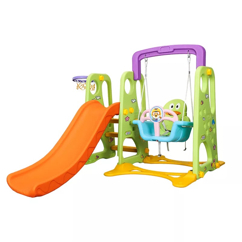 Kindergarten Kids Indoor Combination Plastic Slide And Swing Set Swing With Slide Yongjia